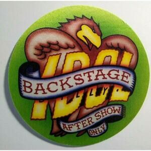 Billy Idol Backstage Pass Original 1990 Concert Tour New Wave Charmed Life Green